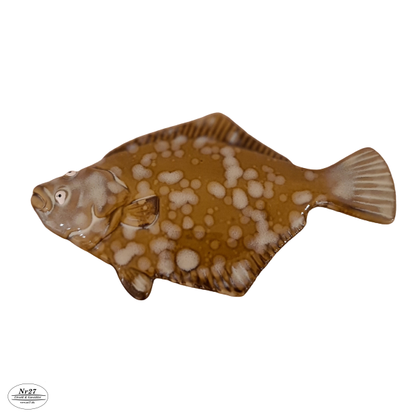 Fladfisk i keramik Lys 19cm lang