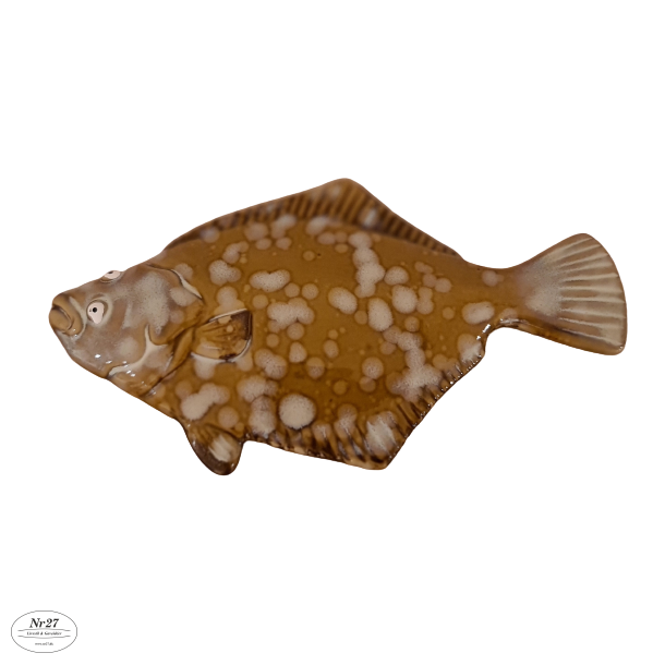 Fladfisk i keramik Lys 19cm lang