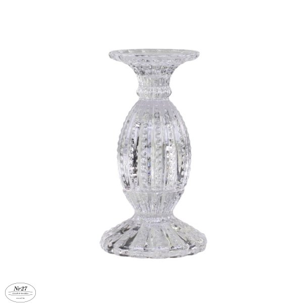 CHIC ANTIQUE LYSESTAGER Med Perlekant 19,5cm
