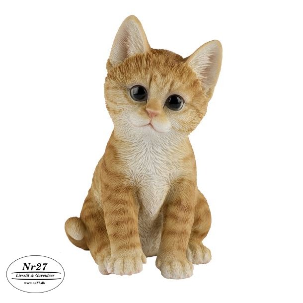 Katte figur rdlig 20 cm hj