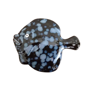 Keramik fladfisk mrkebl