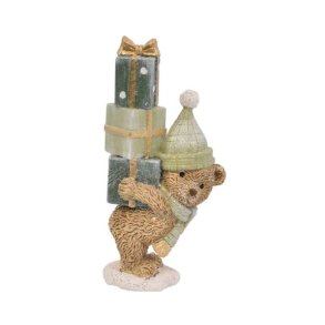 Bjrn med pakker figur 14 cm hj