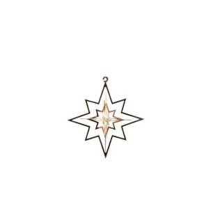 Julestjerne 3D guld malet 8 cm