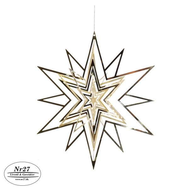 Julestjerne 3D guld malet 24 cm