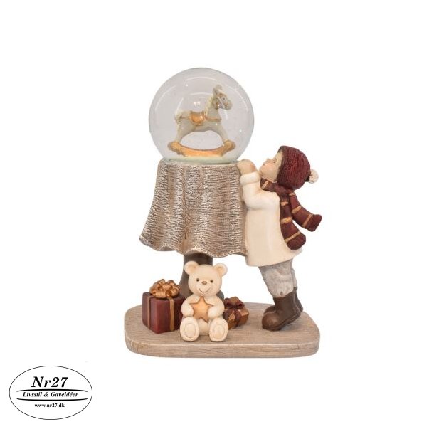 Dreng med glaskugle 16 cm hj