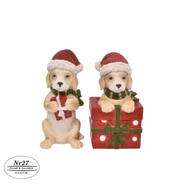 Hundefigur 2 stk assorteret 12 cm hj