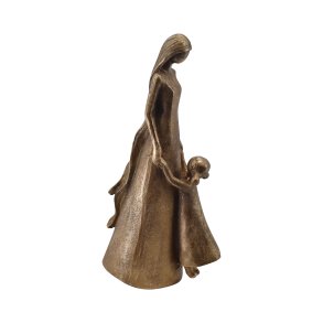 La Vida Mor og datter, antik guld H22,5cm