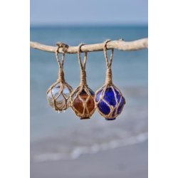 Glaskugle viklet med reb 3stk