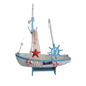 Fiske b�de p� stand stor 29cm h�j