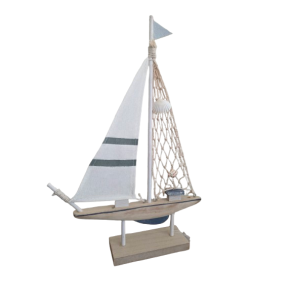 Maritimt Sejlskib i lyst Tr� 37cm h�j