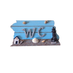 WC Skilt med fyrt�rn 22x11cm