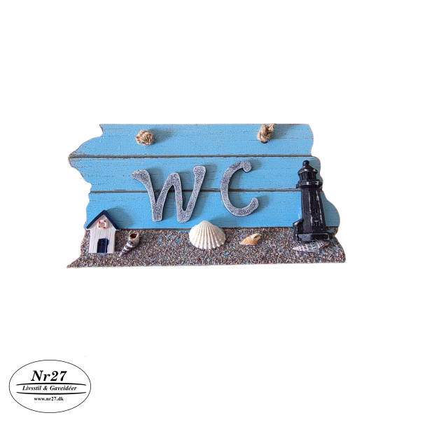 WC Skilt med fyrt�rn 22x11cm