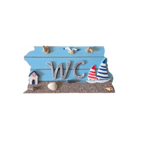 WC Skilt med sejlb�de 22x11cm