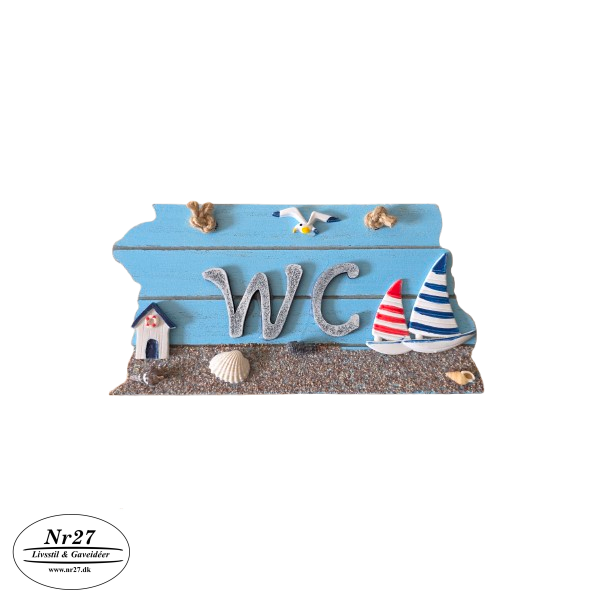 WC Skilt med sejlb�de 22x11cm