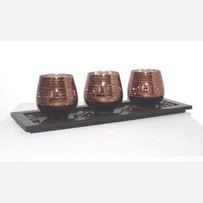 Fyrfads lysestager med fad